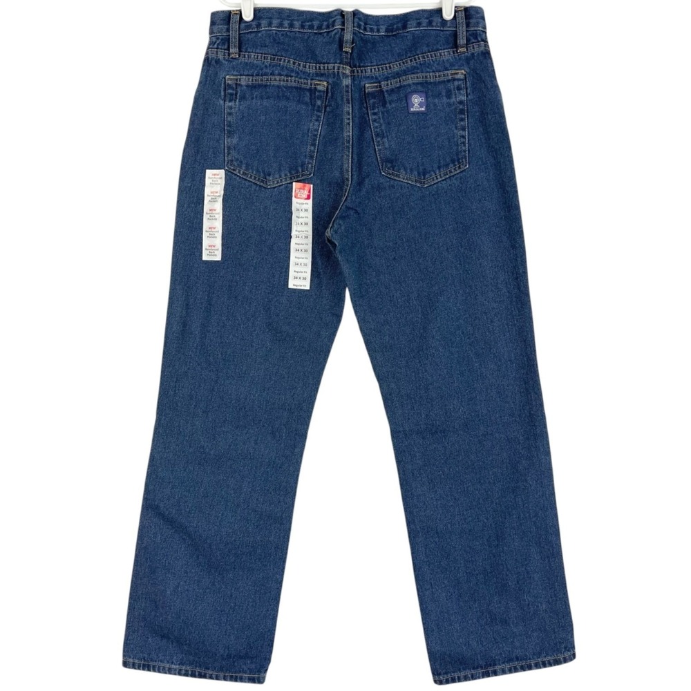 Rural‎ King Men's Regular Fit Blue Denim Jeans Sz 34x30 (36x31) 100% Cotton NWOT